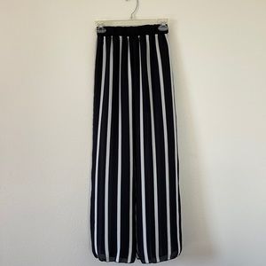 COPY - Miley+Molly Flowy Stripes Pants Blacks White S Wide Leg Waist band